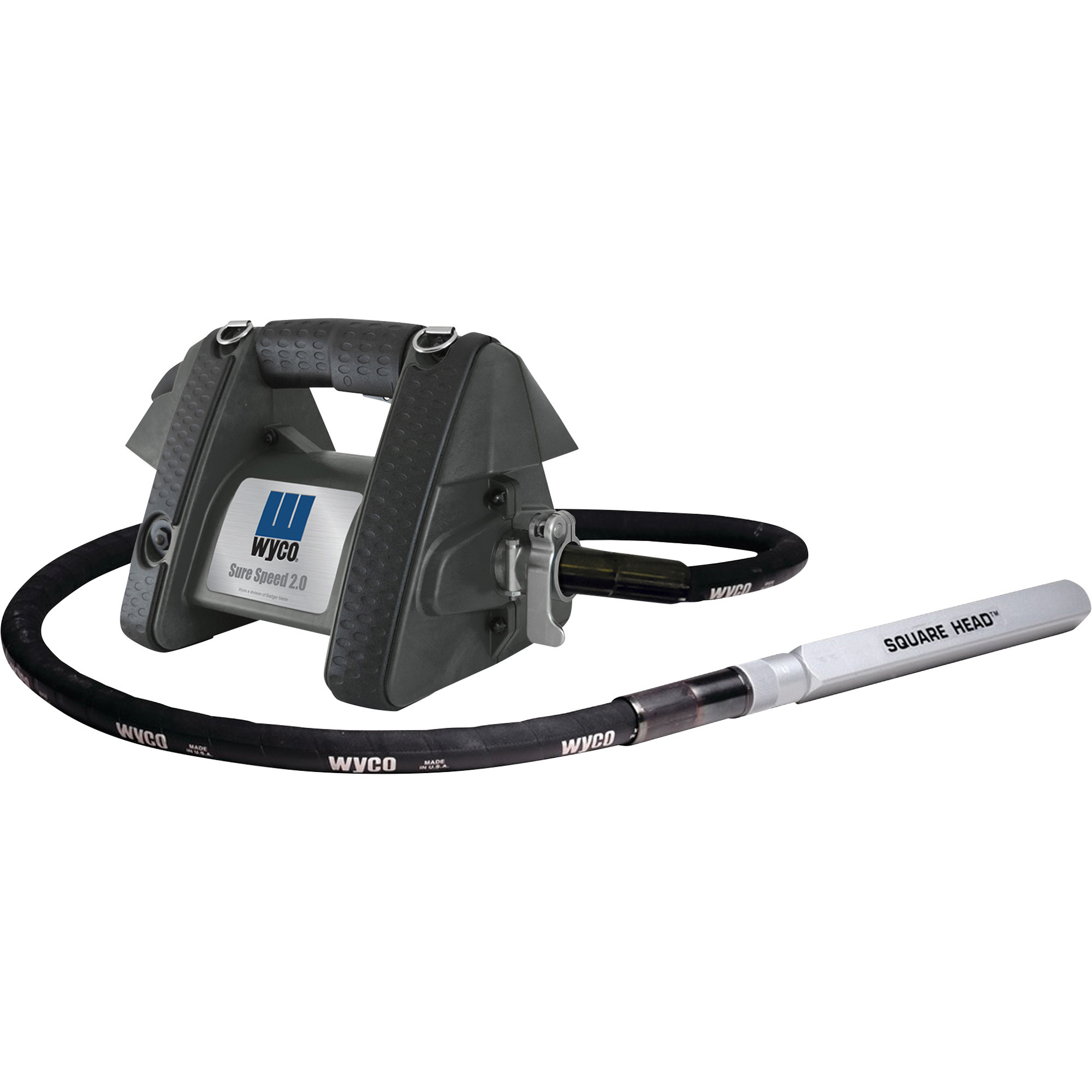 Wyco Sure Speed 3 HP Concrete Vibrator with Treaded Connection, 10ft. Shaft, 1 3/8in. Square Head, 10,500 VPM, Model# WSS2G1T-138-10